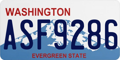 WA license plate ASF9286