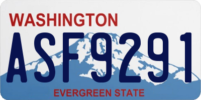 WA license plate ASF9291