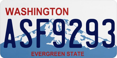 WA license plate ASF9293
