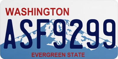 WA license plate ASF9299