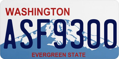 WA license plate ASF9300