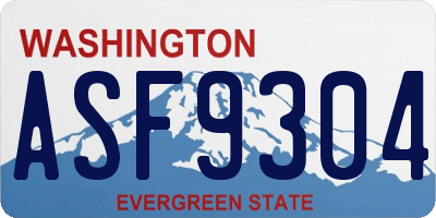 WA license plate ASF9304