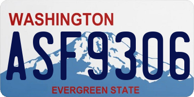 WA license plate ASF9306