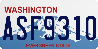WA license plate ASF9310