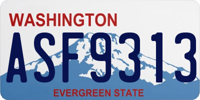 WA license plate ASF9313