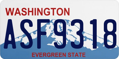 WA license plate ASF9318