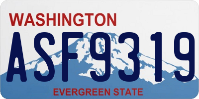 WA license plate ASF9319