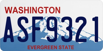 WA license plate ASF9321