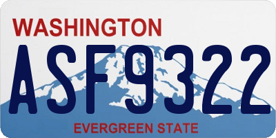 WA license plate ASF9322