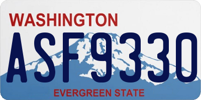 WA license plate ASF9330