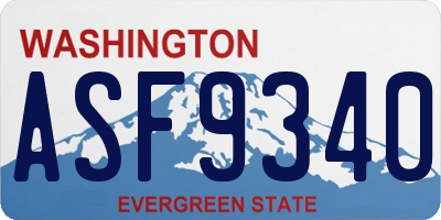 WA license plate ASF9340
