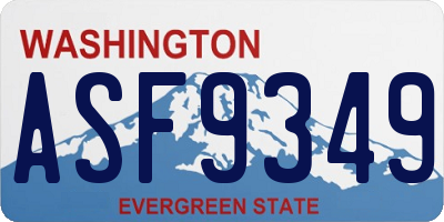 WA license plate ASF9349