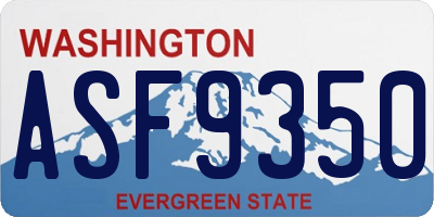 WA license plate ASF9350