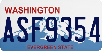 WA license plate ASF9354