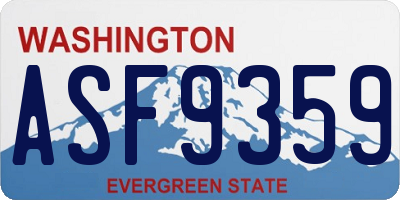 WA license plate ASF9359