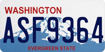 WA license plate ASF9364