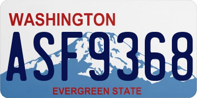 WA license plate ASF9368