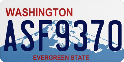 WA license plate ASF9370