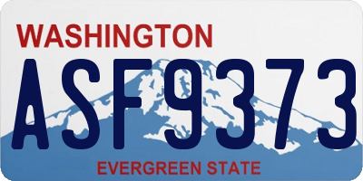 WA license plate ASF9373