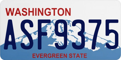 WA license plate ASF9375