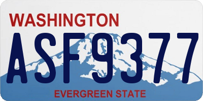 WA license plate ASF9377