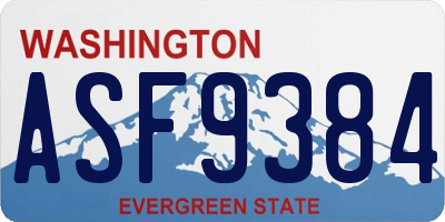 WA license plate ASF9384