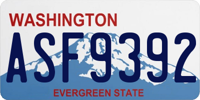 WA license plate ASF9392