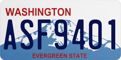 WA license plate ASF9401