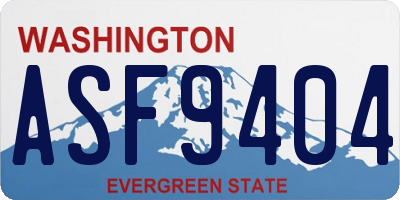 WA license plate ASF9404