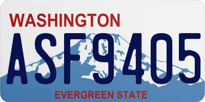 WA license plate ASF9405