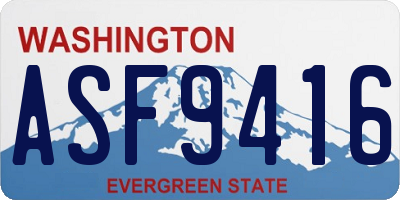 WA license plate ASF9416
