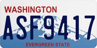 WA license plate ASF9417