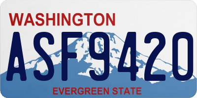 WA license plate ASF9420