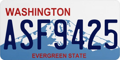WA license plate ASF9425