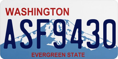 WA license plate ASF9430