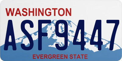 WA license plate ASF9447