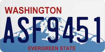 WA license plate ASF9451