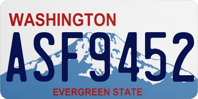 WA license plate ASF9452