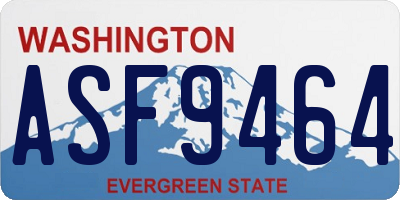 WA license plate ASF9464