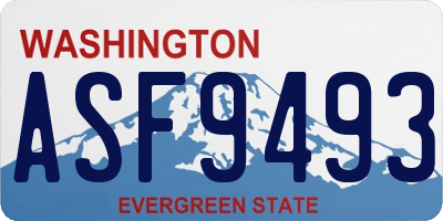 WA license plate ASF9493