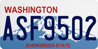 WA license plate ASF9502