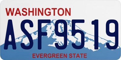 WA license plate ASF9519