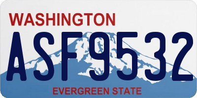 WA license plate ASF9532