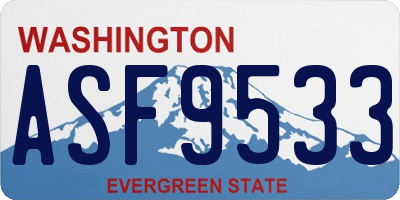 WA license plate ASF9533