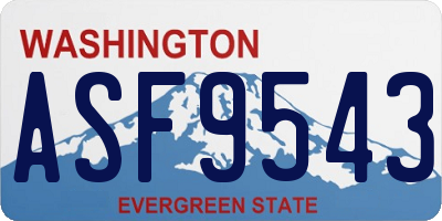 WA license plate ASF9543