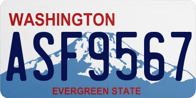 WA license plate ASF9567
