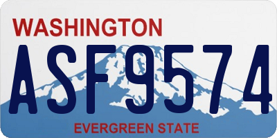 WA license plate ASF9574