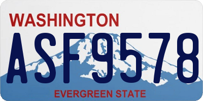 WA license plate ASF9578