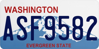 WA license plate ASF9582