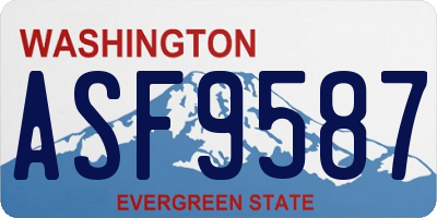 WA license plate ASF9587